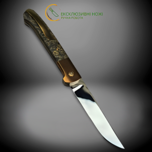 ЗОЛОТИЙ БАЛЬЗАМ складний ніж ручної роботи майстра ANDROSHCHUK KNIVES, сталь - CPM® S125V™, 64 HRC